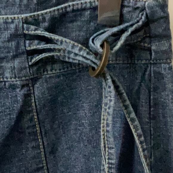 Calvin Klein Wide Leg Side Tie Denim Jeans 2 Boho 70s Look Festival Hippie EDM - Picture 6 of 12